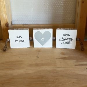 New! Mr. Right & Mrs. Always Right Sign Decor